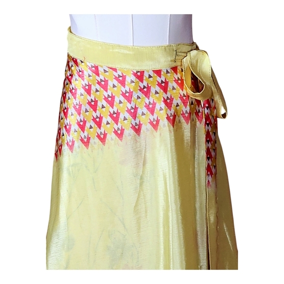 Reversible 100% Silk Wrap Skirt Flowy Boho Floral One Size Fits Most - Picture 11 of 16